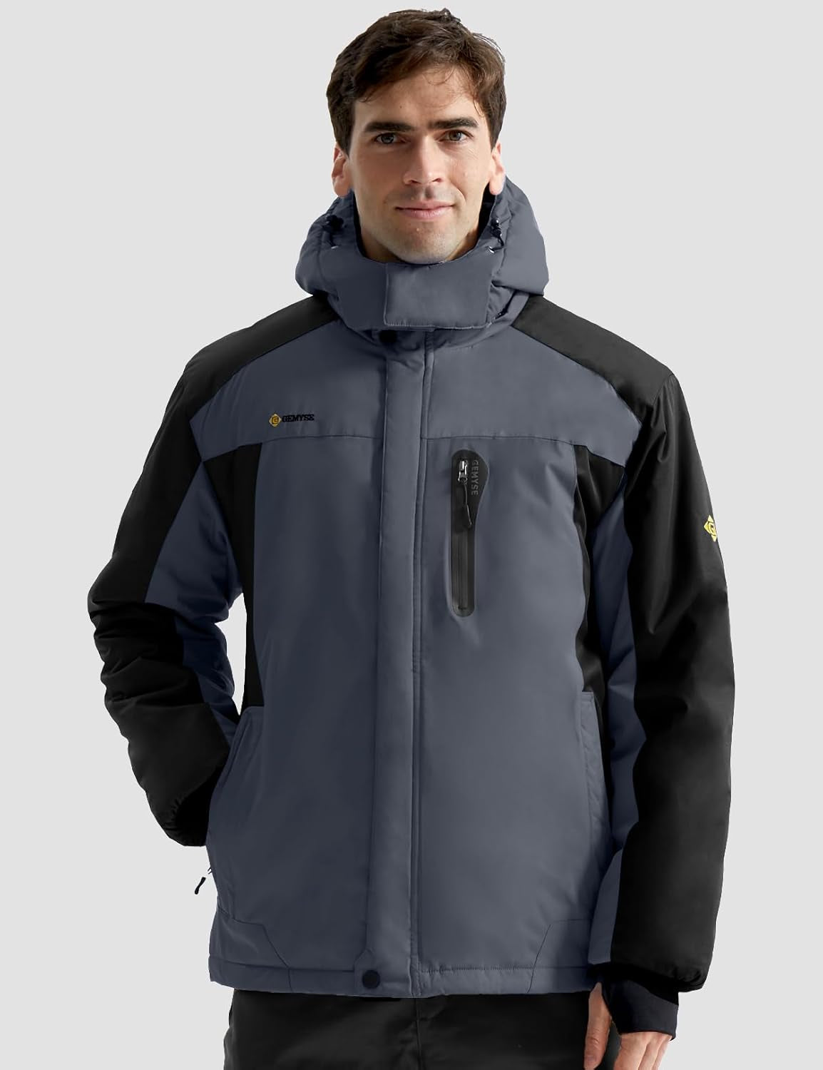 Men'S Ski Snow Jacket Warm Winter Waterproof Coat Snowboard Rain Jacket Hooded Windproof Windbreaker